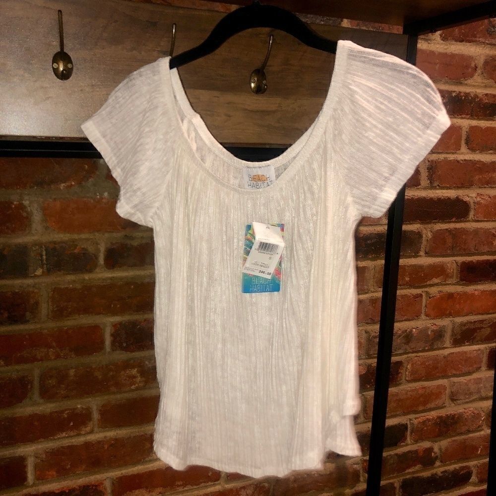 NWT Beach Habitat Ivory Top - Sz S